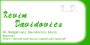 kevin davidovics business card